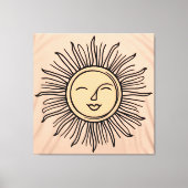 Boho Minimalistisch Sun Symbol Leinwand - Moderner (Vorderseite)