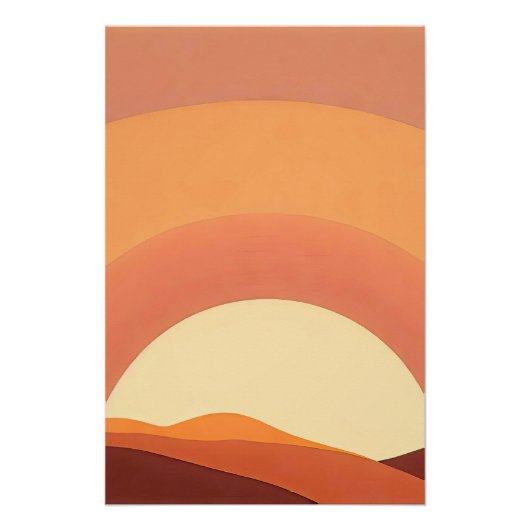 BOHO MINIMALISTISCH SUNSET POSTER (Vorderseite)
