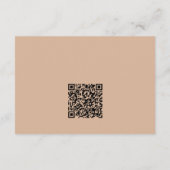 Boho Minimalistisch Tan Wedding Website Begleitkarte (Rückseite)