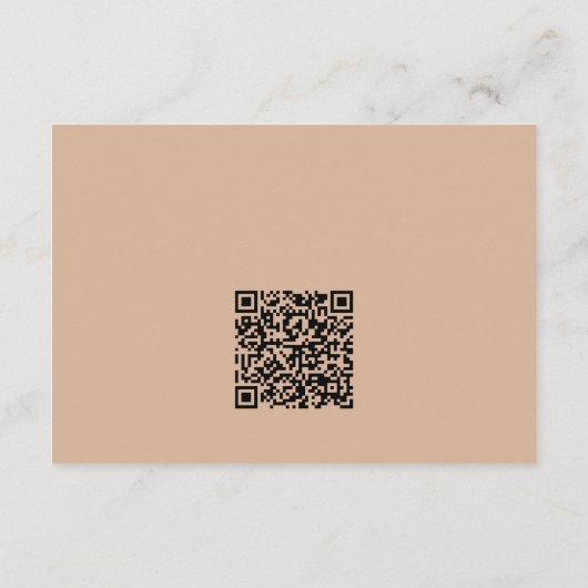 Boho Minimalistisch Tan Wedding Website Begleitkarte (Rückseite)