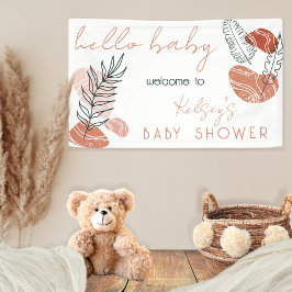Boho Minimalistisch Terracotta Blush Hello Baby Du Banner