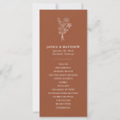 Boho Minimalistisch Terracotta Wedding Program (Vorderseite)