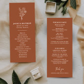 Boho Minimalistisch Terracotta Wedding Program
