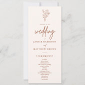 Boho Minimalistisch Terracotta Wedding Program (Vorderseite)