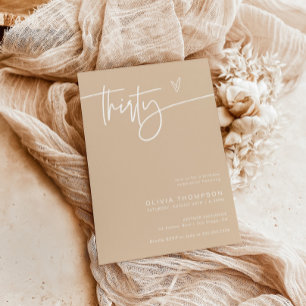 Boho Minimalistisch Thirtieth Birthday Party   Mod Einladung