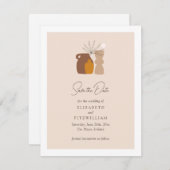 Boho Minimalistisch Vases Initials Wedding of Save The Date (Vorne/Hinten)