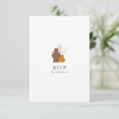 Boho Minimalistisch Vases | Liegeanforderung + Wah RSVP Karte (Stehend Vorderseite)