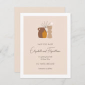 Boho Minimalistisch Vases Paare Initialen Save The Date (Vorne/Hinten)