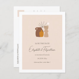 Boho Minimalistisch Vases Save the Date Ankündigungspostkarte
