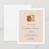 Boho Minimalistisch Vases Save the Date Karte (Vorne/Hinten)