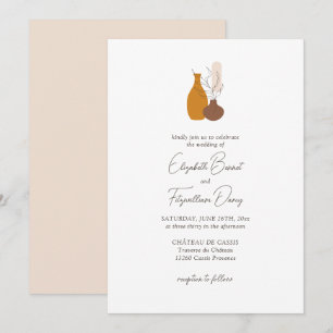 Boho Minimalistisch Vases Wedding Einladung
