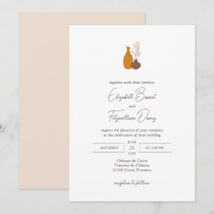 Boho Minimalistisch Vases Wedding Einladung