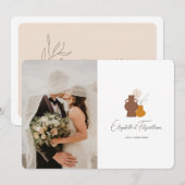 Boho Minimalistisch Vases Wedding Foto Dankeskarte (Vorne/Hinten)