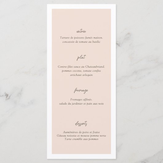 Boho Minimalistisch Vases Wedding Menükarte (Rückseite)