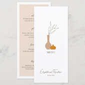Boho Minimalistisch Vases Wedding Menükarte (Vorne/Hinten)