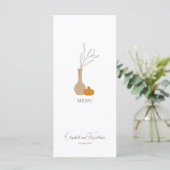 Boho Minimalistisch Vases Wedding Menükarte (Stehend Vorderseite)