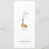 Boho Minimalistisch Vases Wedding Menükarte (Vorderseite)