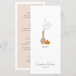 Boho Minimalistisch Vases Wedding Menükarte