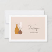 Boho Minimalistisch Vases Wedding Platzkarte (Vorderseite)