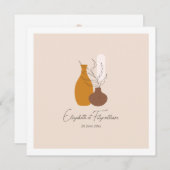 Boho Minimalistisch Vases Wedding Square Einladung (Vorne/Hinten)