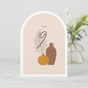 Boho Minimalistisch Vases Wedding Tischnummer Card