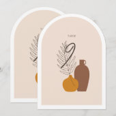 Boho Minimalistisch Vases Wedding Tischnummer Card (Vorne/Hinten)