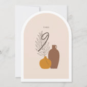 Boho Minimalistisch Vases Wedding Tischnummer Card (Vorderseite)