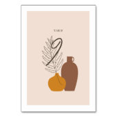 Boho Minimalistisch Vases Wedding Tischnummer Card (Rückseite)