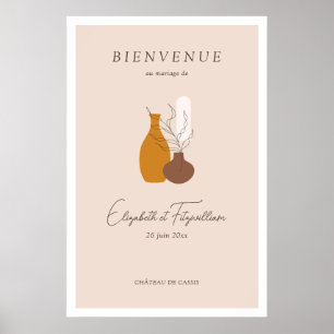 Boho Minimalistisch Vases Wedding Welcome Sign Pos Poster