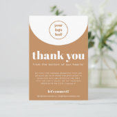 Boho Minimalistisch vielen Dank für die Bestellung Begleitkarte (Stehend Vorderseite)