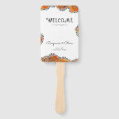 Boho Minimalistisch Watercolor Wildblume Hochzeit Fächer (Vorderseite)