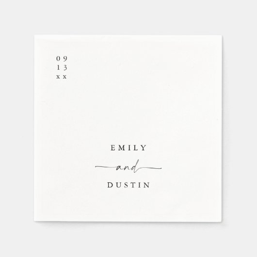 Boho Minimalistisch Wedding Cocktail Napkins Serviette (Vorderseite)