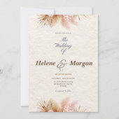 Boho Minimalistisch Wedding Einladung (Vorderseite)