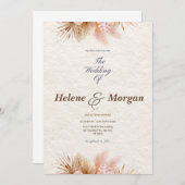 Boho Minimalistisch Wedding Einladung (Vorne/Hinten)