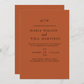 Boho Minimalistisch Wedding Moderne Hochzeit Einla Einladung (Vorne/Hinten)