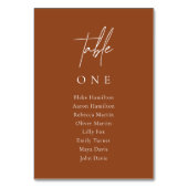 Boho Minimalistisch Wedding Terracotta Seating Cha Tischnummer (Vorderseite)