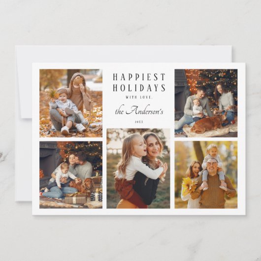 Boho Minimalistisch Weihnachten 5 Foto Collage (Vorderseite)