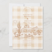 Boho Minimalistisch Western Wüste Wedding Einladung (Vorderseite)