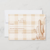 Boho Minimalistisch Western Wüste Wedding RSVP Karte (Vorderseite)