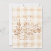 Boho Minimalistisch Western Wüste Wedding Save The Date (Vorderseite)