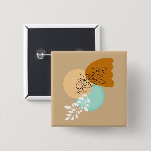 BOHO MINIMALISTISCHE BLÄTTER BUTTON (Vorne & Hinten)