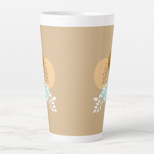 BOHO MINIMALISTISCHE BLÄTTER MILCHTASSE (Vorderseite)
