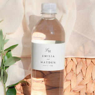 Boho-Minimalistische-Bogen-Foto-Hochzeit Wasserflaschenetikett