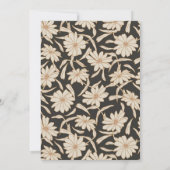 Boho Minimalistische botanische Schwarz-Elfenbeinh Einladung (Rückseite)