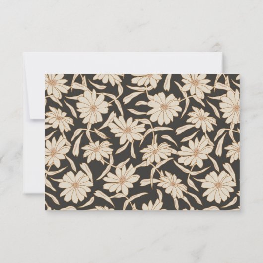 Boho Minimalistische botanische Schwarz-Elfenbeinh RSVP Karte (Rückseite)