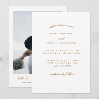 Boho-Minimalistische Elegante Hochzeitseinladung Einladung