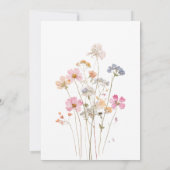 Boho Minimalistische Getrocknete Wildblumen Botani Einladung (Rückseite)
