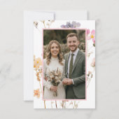 Boho Minimalistische Getrocknete Wildblumen Botani Save The Date (Rückseite)
