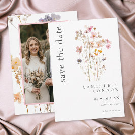 Boho Minimalistische Getrocknete Wildblumen Botani Save The Date