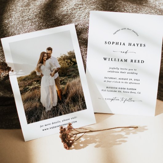 Boho-Minimalistische Hochzeit Einladung